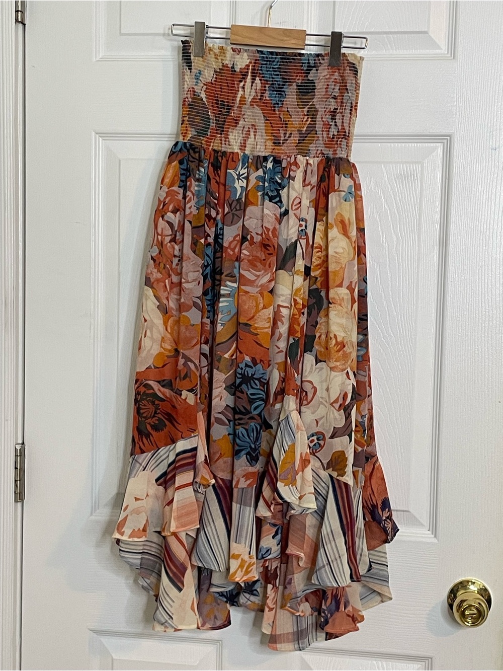 AKEMI + KIN Theola Multicolor Patchwork Floral Maxi Skirt/Midi Tube Dress XS